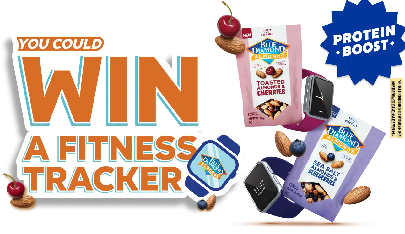 Get a chance to win a fitness tracker with the Blue Diamond® Fitness Sweepstakes